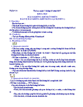 Giáo án Khoa học lớp 4 - Bài 20 Không khí bị ô nhiễm bảo vệ bầu không khí trong sạch (Tiết 1) - Năm học 2016-2017 -